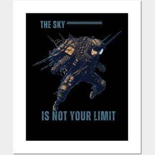 Japanese samurai aesthetic Sky diving Posters and Art